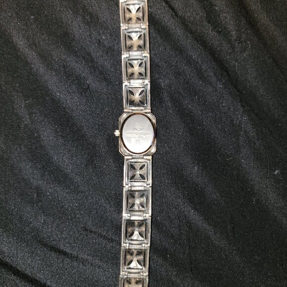 Sterling Silver 925 Ladies Marcasite Watch Bracelet AS IS Needs Battery Vtg Deco main image 6